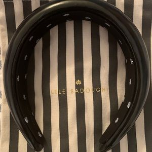 Lele Sadoughi Glossy Black Padded Headband NWOT